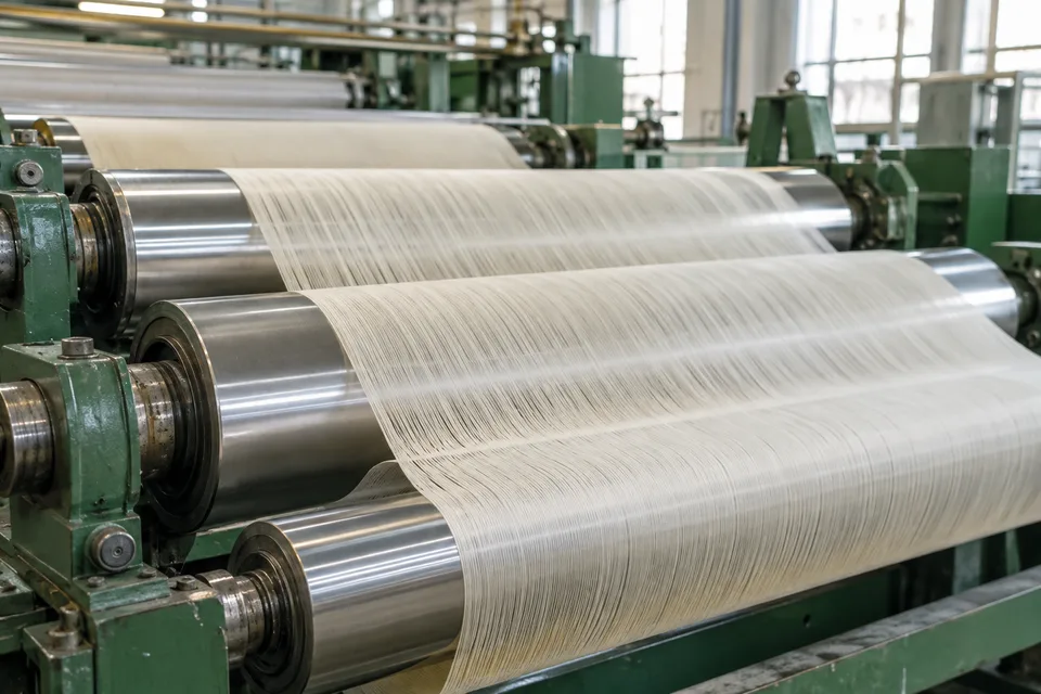 Illustration of warp yarns over industrial drying cylinders